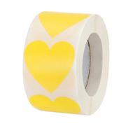 QUARKZMAN 1 Rouleau D'Étiquettes Étoiles 1.5 Pouce DIY Adhésives PVC Étiquettes Pour Notes, Cartes De Vœux, Boîtes Cadeaux, 500 Pièces/Rouleau Jaune