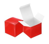 QUARKZMAN 10 Boîtes, Boîte Carton Carrée 3.9" Avec Couvercles, Contenant Bonbons ou pour Mariage, Fêtes, Diplôme, Fournitures de Fête, Rouge