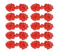 QUARKZMAN 10 Ensemble de Boutons de Fermeture Chinois Chinese Knots Frog Buttons pour Bricolage, Rouge
