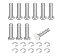 QUARKZMAN 10 Ensemble M3x12mm Goupille de Localisation de Bague d'Arrêt d'Arbre Cylindrique En Acier Inoxydable 304, Charnière Rainurée à Tête Plate avec Bague de Retenue à Clip E, Argent