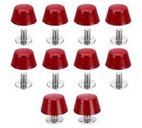 QUARKZMAN 10 Ensembles Rivets Stud Pieds De Sac À Main 12mm / 1/2" Screw Back Spikes Nailhead Flat Head Stud Rivet Buckle Leathercraft Pour Leather DIY Collar Belt Bag Totes, Rouge