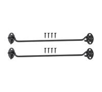 QUARKZMAN 10 Inch Crochet Et Target Pour Doors, Verrou Grange En Acier, Crochet Porte, Verrou Grange, Crochet Cabinet Avec Vis Fixation Pour Grange Coulissante, Noir 2 Set