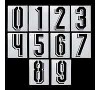 QUARKZMAN 10 Inch Large Number Stencils Set, 0-9 Plastic Address Number Stencil Templates Reusable Digital Painting Templates For Cake Stencil Address Number Painting, Style C