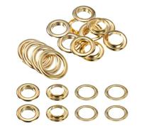 QUARKZMAN 10 Jeu d'oeillets 20mm 4/5 pouce kit d'oeillets en laiton avec rondelles pour tissu rideau bâche ceinture en cuir chaussures sac DIY, Or