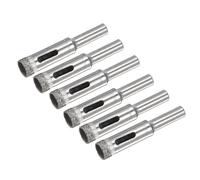 QUARKZMAN 10 mm Diamant Foret Bits x 6PCS Dentelé Creux Core Scie cloche Verre Tuile Ouvreur pour Céramique Porcelaine Marbre, [Argent Ton]