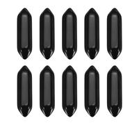 QUARKZMAN 10 Pack Cristaux De D'Agate Noire, Cristaux Polis En Gros Forme Hexagonale Pierre De Méditation Pour Fabrication De Bijoux Accessoires D'Équilibre Énergétique Cadeaux | Noir