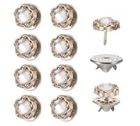 QUARKZMAN 10 paires de boutons-broches en cristal, 11,5 mm, boutons sans couture, épingles détachables, broche anti-décolleté, fixation couvrante, épingles pour vêtements, DIY (transparent)