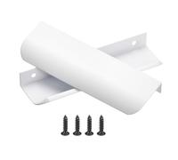 QUARKZMAN 10 Paquet Poignées, Poignées de Tirage à Bord de Doigt 3,7 pouces (96 mm) de Centre de Trou, Poignées de Tirage à Bord de Doigt pour Poignées Cachées Blanc