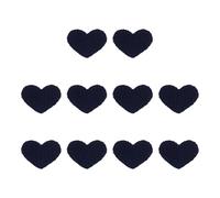 QUARKZMAN 10 Patchs Cœurs à Coudre, 35 x 27 mm, Adorables Appliques Brodées, Patchs Tricotés de Réparation, Décalcomanies en Forme de Cœur pour Décoration DIY sur Vêtements, Bleu Marine
