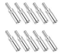 QUARKZMAN 10 Pcs 1/8" TS Prise Audio Femelle, 3.5mm Jack Stéréo Connecteur Adaptateur Remplacement, Connecteur de Câble à Souder pour Enceinte Micro Guitare (Ton Argenté)