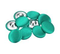 QUARKZMAN 10 Pcs 40L Tissu Tissu Couvert Bouton 25mm Rond Métal Tige Couture Boutons pour Costumes Robe Chemisiers Pulls, Vert