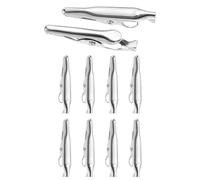 QUARKZMAN 10 Pcs Alligator Cheveux Pinces, 35/28.8 x 5mm(LxW) Argent Métal Boucles Crocodile Pinces pour Cheveux, Noeud Fabrication, Pinces Bricolage Accessoires Épingles à cheveux