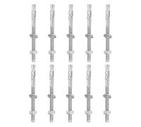 QUARKZMAN 10 Pcs Ancres À Coin, 1/4" x 3-1/8" Boulons D'Ancrage En Acier Inoxydable Pour Béton, Fixation Standard Robustes Pour Support De Mur (Inclut Rondelles Et Écrous, Ton Argenté)