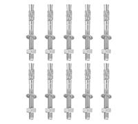 QUARKZMAN 10 Pcs Ancres À Expansion, 3/8" x 4" Boulons D'Ancrage En Acier Inoxydable Pour Béton, Fixation Standard Robustes Pour Mur Et Support De Base (Inclut Rondelles, Ton Argenté)