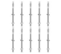 QUARKZMAN 10 Pcs Ancres À Expansion, 3/8" x 6" Boulons D'Ancrage En Acier Inoxydable Pour Béton, Fixation Standard Robustes Pour Support Murale En Ciment (Inclut Rondelles, Ton Argenté)