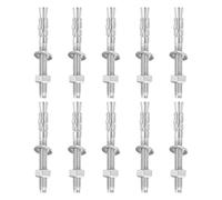 QUARKZMAN 10 Pcs Ancres À Expansion, 5/16" x 3" Boulons À Béton En Acier Inoxydable, Fixation Standard Résistante Pour Support De Mur En Ciment (Inclut Rondelles Et Écrous, Ton Argenté)