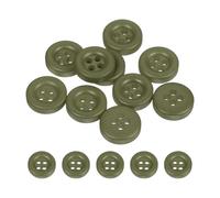 QUARKZMAN 10 Pcs Boutons Ronds en Résine, 11mm Diamètre x 3mm Épaisseur Boutons Mercerie à 4 Trous pour Remplacement Vêtements DIY Artisanat Décoration Loisirs Créatifs, Vert