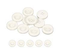 QUARKZMAN 10 Pcs Boutons Ronds en Résine, 18mm Diamètre x 4mm Épaisseur Boutons Mercerie à 4 Trous pour Remplacement Vêtements DIY Artisanat Décoration Loisirs Créatifs, Blanc