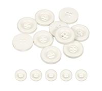 QUARKZMAN 10 Pcs Boutons Ronds en Résine, 20mm Diamètre x 4mm Épaisseur Boutons Mercerie à 4 Trous pour Remplacement Vêtements DIY Artisanat Décoration Loisirs Créatifs, Blanc