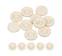 QUARKZMAN 10 Pcs Boutons Ronds en Résine, 20mm Diamètre x 4mm Épaisseur Boutons Mercerie à 4 Trous pour Remplacement Vêtements DIY Artisanat Décoration Loisirs Créatifs, Blanc Cassé