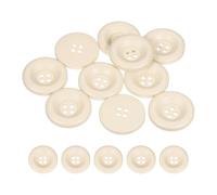 QUARKZMAN 10 Pcs Boutons Ronds en Résine, 28mm Diamètre x 5mm Épaisseur Boutons Mercerie à 4 Trous pour Remplacement Vêtements DIY Artisanat Décoration Loisirs Créatifs, Blanc Cassé