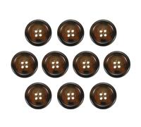 QUARKZMAN 10 Pcs Boutons Ronds en Résine à Coudre, 28mm Diamètre Boutons Mercerie à 4 Trous pour Remplacement Manteau Vêtements DIY Artisanat Décoration Loisirs Créatifs, 5# Brun Café