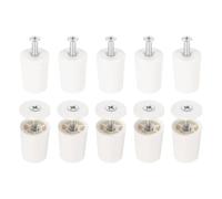 QUARKZMAN 10 Pcs Butée Volet Roulant 28mm Butée de Volet Roulant Bouchon d'Arrêt en Plastique avec Rondelles et Vis pour Volets Roulants Lames de Volets Roulants, Blanc