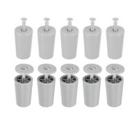QUARKZMAN 10 Pcs Butée Volet Roulant 40mm Butée de Volet Roulant Bouchon d'Arrêt en Plastique avec Rondelles et Vis pour Volets Roulants Lames de Volets Roulants, Gris