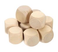 QUARKZMAN 10 Pcs Dés En Bois Bruts, 40mm/1.57inch Cube En Bois Non Fini Coins Arrondis Bloc Carré Pour Projets DIY Artisanat