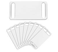 QUARKZMAN 10 Pcs Étiquettes Vierges En Aluminium Anodisé 22.5mm Vierges Estampage Pour animaux de compagnie Avec Trous Pour Gravure Double Face DIY Artisanat Cadeau, Argent