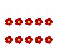 QUARKZMAN 10 Pcs Fleurs en Feutre Artisanal Rouge | D'Arbre Printemps Embellissements Tissu Ornements Suspendus Murale Porte Fête Maison D'Art