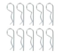 QUARKZMAN 10 Pcs Goupille D'Attelage, 1.5mm x 28mm R Clips Acier Carbone Goupille De Retenue Goupilles Chevilles Kit Assortiment Clips Pour Trailer Tractors Mower Truck Pin Clip, Argent