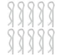 QUARKZMAN 10 Pcs Goupille D'Attelage, 1.6mm x 28mm R Clips Acier Carbone Goupille De Retenue Épingle À Cheveux Kit D'Assortiment Tracteurs Tondeuses Camions Goupille D'Attelage, Argent