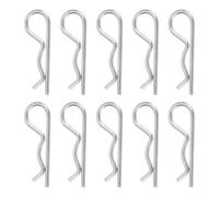 QUARKZMAN 10 Pcs Goupille D'Attelage, 3mm x 60mm R Clips 304 Acier Inoxydable Goupille De Retenue Goupille Fendue Kit Assortiment Clips Pour Remorques Tracteurs Goupille D'Attelage, Argent