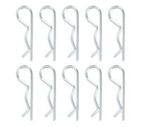 QUARKZMAN 10 Pcs Goupille D'Attelage, 4mm x 85mm R Clips Acier Carbone Goupilles De Retenue Épingle À Cheveux Kit D'Assortiment Tracteurs Tondeuses Camions Goupille D'Attelage, Argent