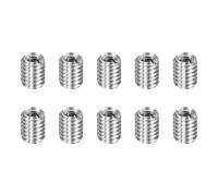 QUARKZMAN 10 Pcs Insert de Réparation de Filetage, M2.5 x 0.45 Mâle Vers M4 x 0.7 Femelle Filetage 5mm Longueur Écrous à Visser en Acier Inoxydable 303 pour Conversion Outil Équipements