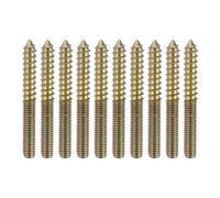 QUARKZMAN 10 Pcs M8x66 Boulons À Pitons, Acier Au Carbone Double Tête Vis Auto-Taraudeuses Pour Pieds De Meubles En Bois Jointés, Couleur Zinc