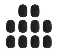 QUARKZMAN 10 Pcs Mini Ecran Anti-Vent En Mousse Pour Microphone, 15x20mm Couverture Micro Noire Haute Densite Reduction De Bruit Ecrans En Mousse Pour Streaming Scene Conference Utilisation