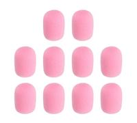 QUARKZMAN 10 Pcs Mini Ecran Anti-Vent En Mousse Pour Microphone, 22x30mm Couverture De Micro Haute Densite Rose En Mousse Anti-Bruit Pour Streaming Scene Conference Utilisation