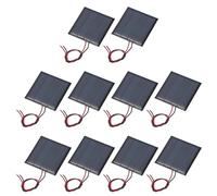 QUARKZMAN 10 Pcs Panneaux Solaires Miniatures 2V 0.22W 110mA, Petits Panneaux Solaires Polycristallins Avec 2 Câbles Pour Kits De Matériaux De Jouets Électriques DIY Chargeur, 44mm x 44mm