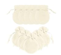 QUARKZMAN 10 Pcs Petits Sachets Velours À Cordon, 3.5" x 4.7" Forme Calebasse Flanelle Sachets Gemmes Velours À Cordon Pour Mariage Anniversaire Cadeaux Favoris, Beige