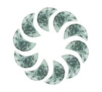 QUARKZMAN 10 Pcs Pierre De Lune Cristal, 0.5 Pouce Longueur Pierre Naturelle Jaspe Vert Salissureté Gemme De Lune En Vrac, Pierres De Poche Sculptées Pour Méditation Équilibrage.