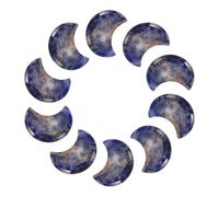 QUARKZMAN 10 Pcs Pierre De Lune Cristal Anti-Stress, 1.2 Pouce Longueur Pierre Naturelle Veines Bleues Gemme De Lune En Gros, Pierres De Poche Sculptees Pour Meditation Equilibre.