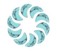 QUARKZMAN 10 Pcs Pierre De Lune Cristal Apaisant, 0.5 Inch Longueur Pierre Naturelle Turquoise Verte Gemme De Lune En Vrac, Pierres De Poche Sculptées Pour Méditation Équilibrage.