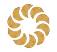 QUARKZMAN 10 Pcs Pierre De Lune Cristal Apaisante, 0.5 Pouce Longueur Pierre Naturelle Jaune Gemme De Lune En Gros, Pierres De Poche Sculptées Pour Méditation Équilibrage Pendentif.