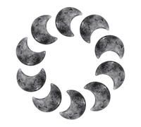QUARKZMAN 10 Pcs Pierre De Lune Cristal De Labradorite Naturel, 1.2 Pouce Longueur Pierre De Méditation En Forme De Lune, Pierres De Poche Sculptées Pour Équilibrage Décoration Pendaison