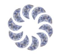 QUARKZMAN 10 Pcs Pierre De Lune Cristal De Sérénité, 0.5 Inch Longueur Naturelle Salissuretée Bleue Jaspe Pierre De Lune En Gros, Pierres De Poche Sculptées Pour Méditation.