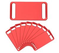 QUARKZMAN 10 Pcs Plaques En Aluminium Anodisé Vierges 22.5mm Vierges Estampage Plaque D'Identification Pour Animaux Avec Trous Pour Gravure Double Face DIY Artisanat Cadeau, Rouge