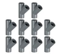 QUARKZMAN 10 Pcs Raccord PVC, 3 Voies 45 Degrés 1" 0.98" Connecteurs PVC Coude PVC Raccords De Tuyaux PVC Raccord PVC Connecteur d'angle pour Meubles PVC Jardin DIY, Gris