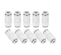 QUARKZMAN 10 Pcs Raccords À Pousser Pour Connecter Réduction 1/2" Tube OD x 3/8" Tube OD Connecteur Pneumatique Droit Rapide Pour Water Oil Gas Air Hose Line Pipe, White